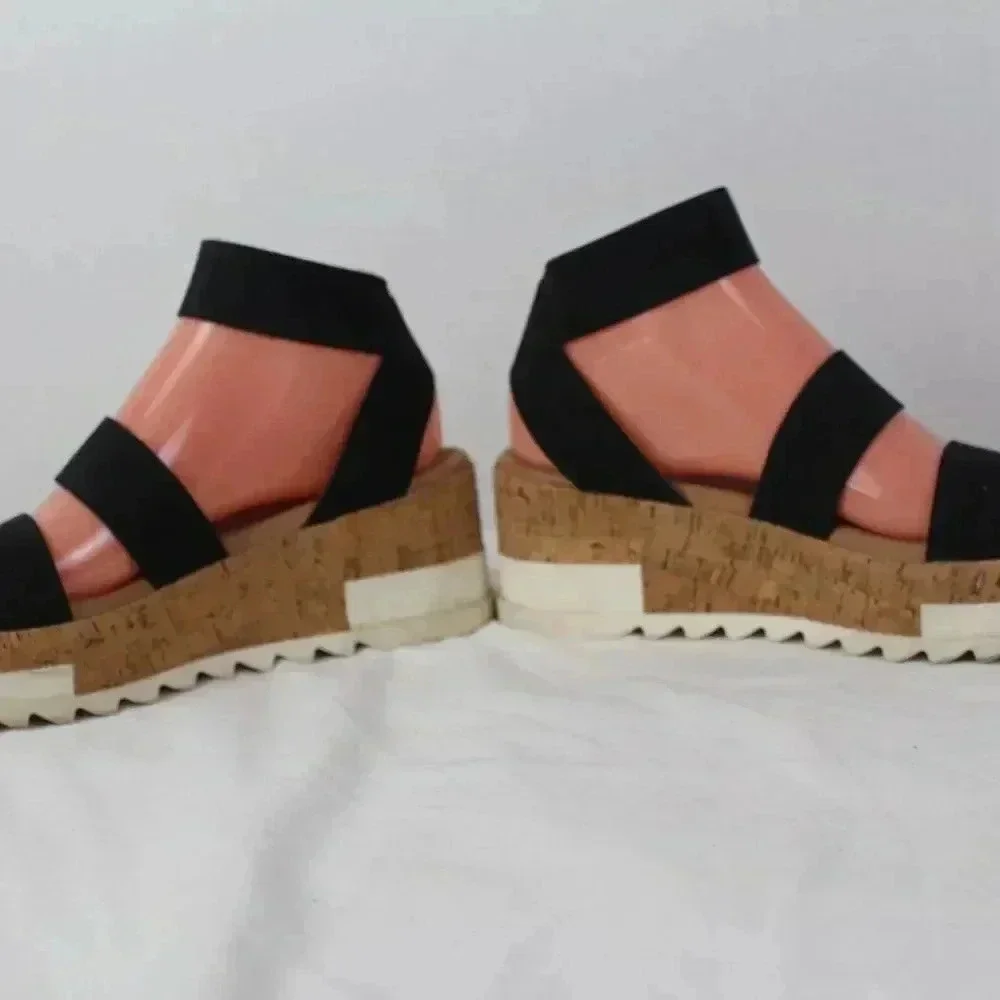 STEVE MADDEN ladies cork wedge heels size 6.5M
